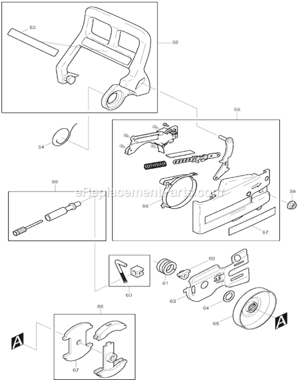 Page C Diagram and Parts List for DCS401  Makita Chainsaw