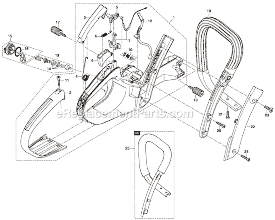 Page A Diagram and Parts List for DCS510-18  Makita Chainsaw