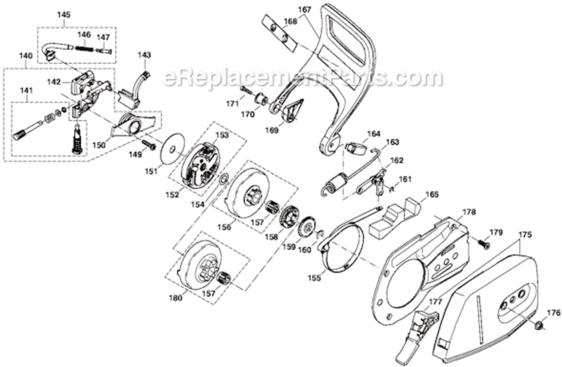 Page E Diagram and Parts List for DCS510-18  Makita Chainsaw