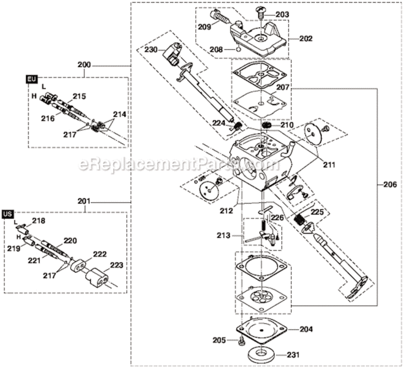 Page F Diagram and Parts List for DCS510-18  Makita Chainsaw