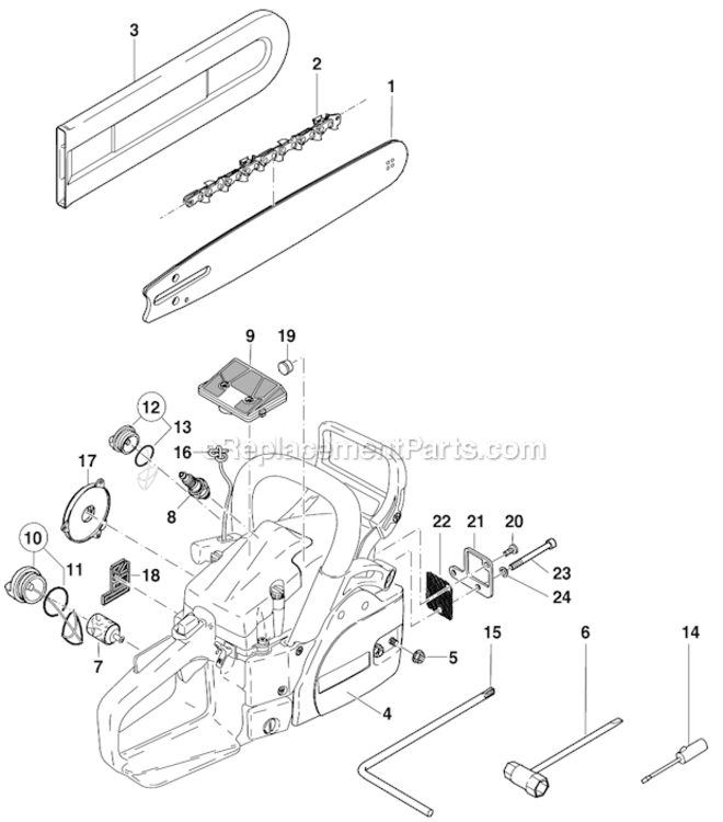 Page A Diagram and Parts List for DCS520I  Makita Chainsaw
