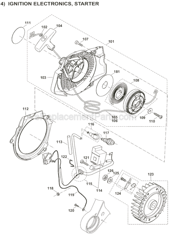 Page D Diagram and Parts List for DCS6401-20  Makita Chainsaw