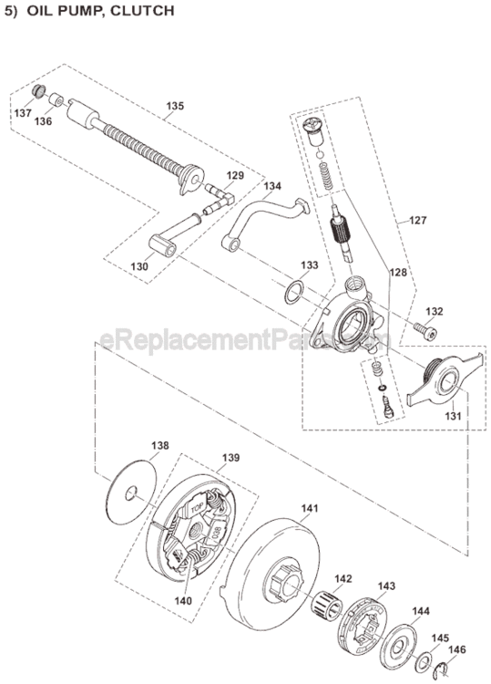 Page E Diagram and Parts List for DCS6401-20  Makita Chainsaw
