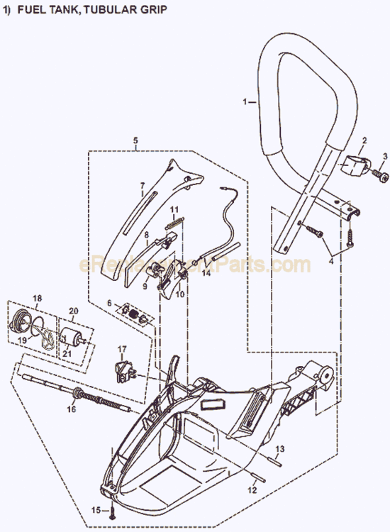 Page A Diagram and Parts List for DCS6401  Makita Chainsaw