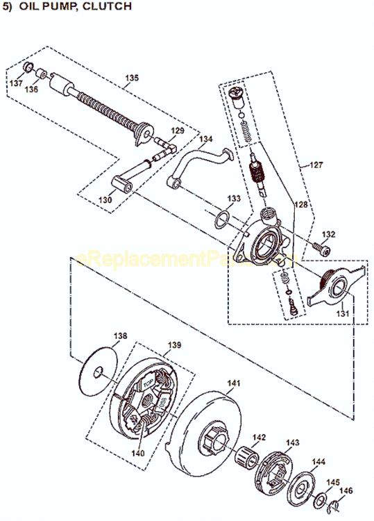 Page E Diagram and Parts List for DCS6401  Makita Chainsaw