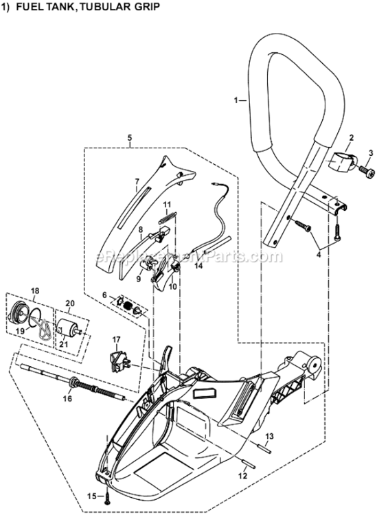 Page B Diagram and Parts List for DCS7301  Makita Chainsaw