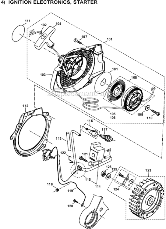Page E Diagram and Parts List for DCS7301  Makita Chainsaw