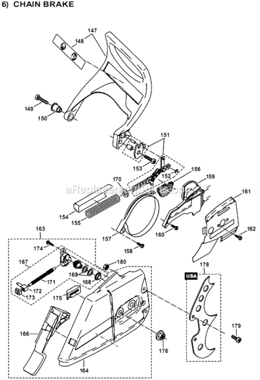 Page G Diagram and Parts List for DCS7901  Makita Chainsaw