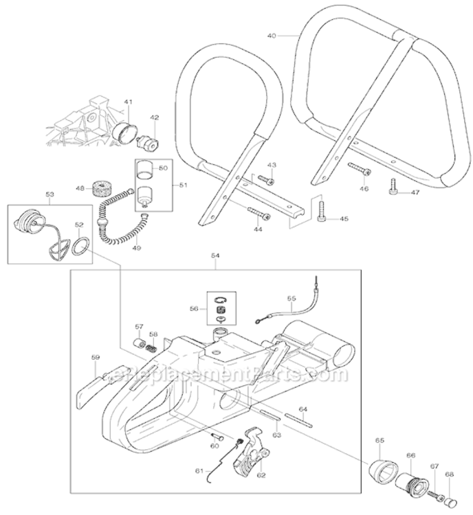 Page B Diagram and Parts List for DCS9010  Makita Chainsaw