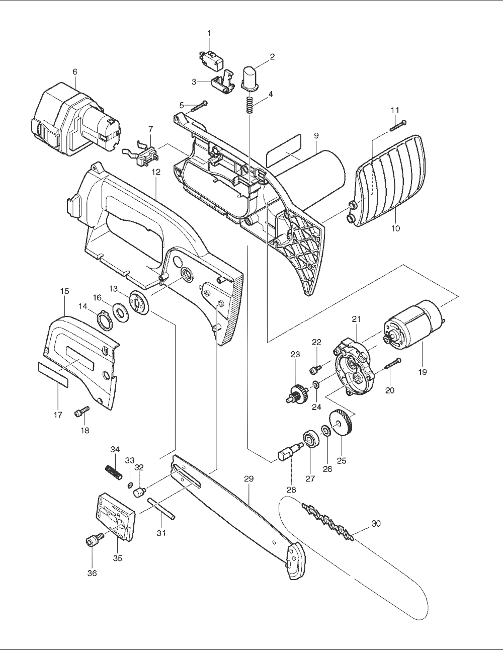 Page 1 Diagram and Parts List for UC170D  Makita Saw