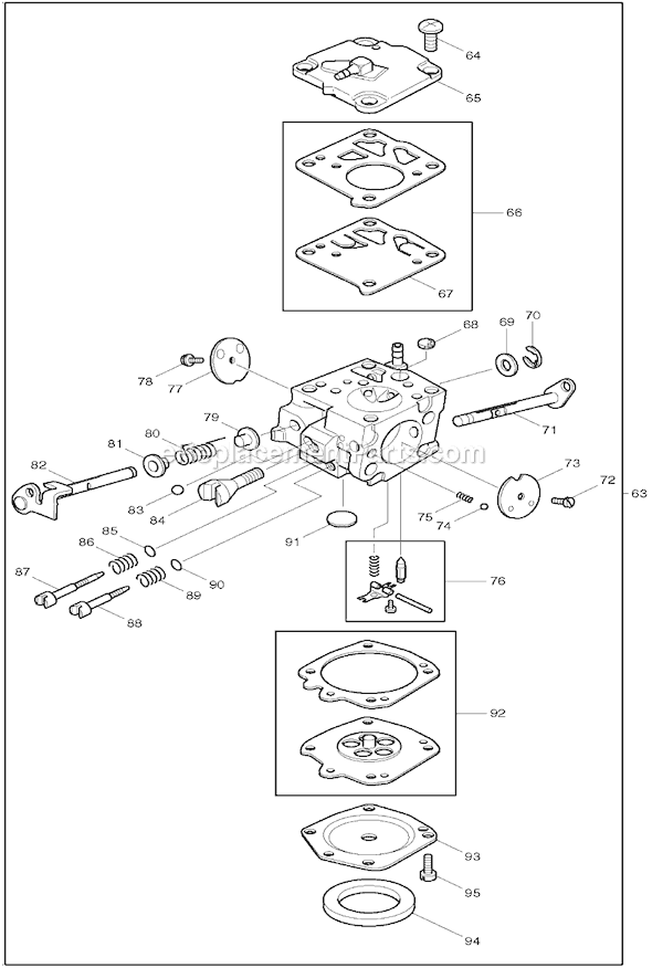 Page C Diagram and Parts List for DPC6201  Makita Concrete Saw