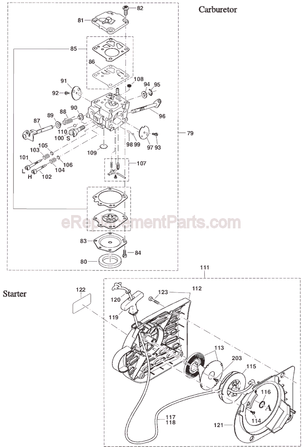 Page C Diagram and Parts List for DPC6410  Makita Concrete Saw
