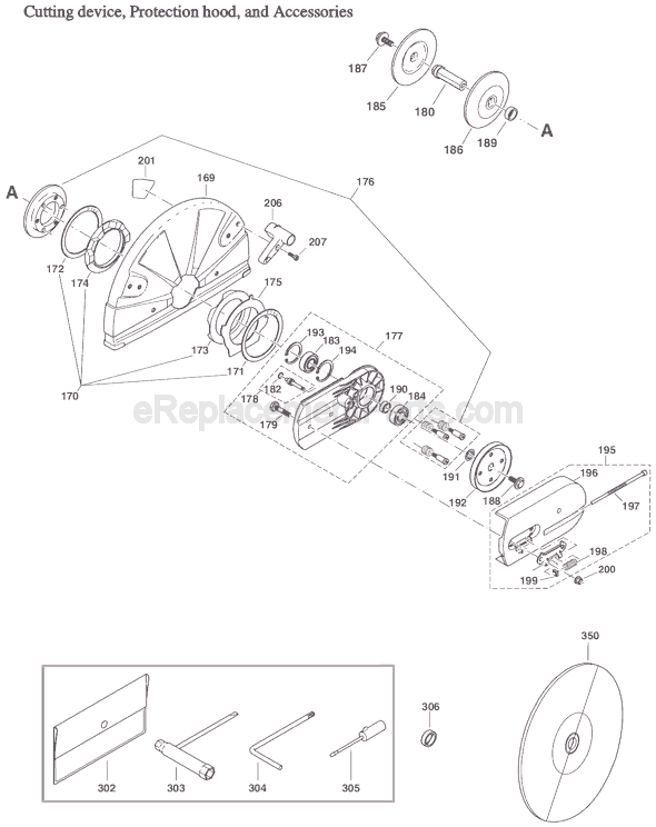 Page E Diagram and Parts List for DPC6410  Makita Concrete Saw