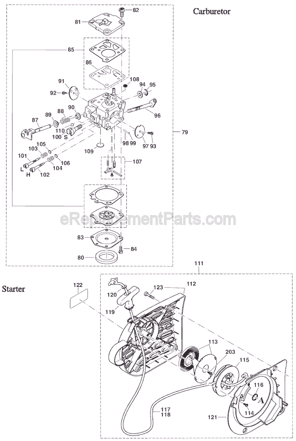 Page C Diagram and Parts List for DPC6411  Makita Concrete Saw