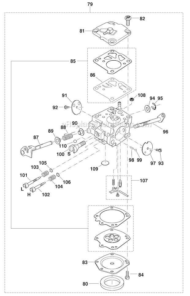 Page C Diagram and Parts List for DPC7300  Makita Concrete Saw
