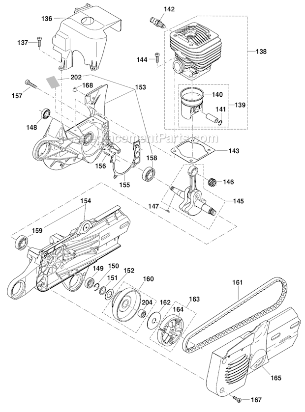 Page E Diagram and Parts List for DPC7300  Makita Concrete Saw
