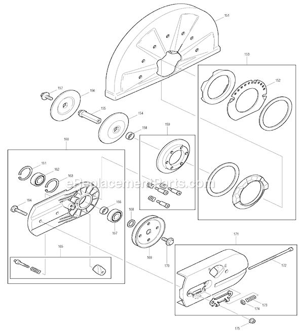 Page F Diagram and Parts List for DPC7301  Makita Concrete Saw