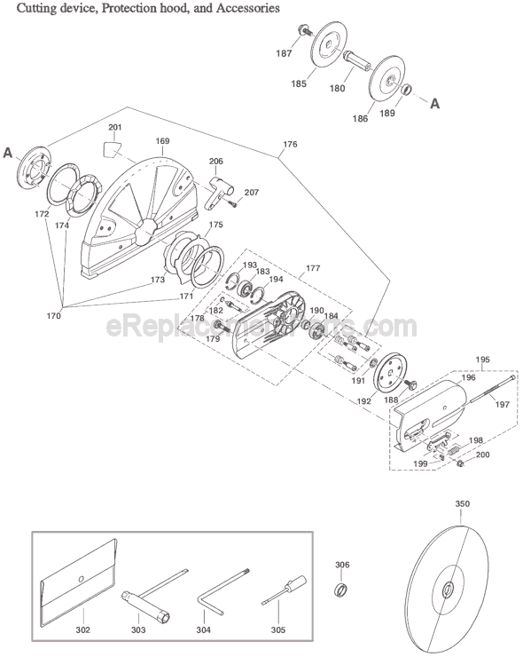 Page E Diagram and Parts List for DPC7311  Makita Concrete Saw