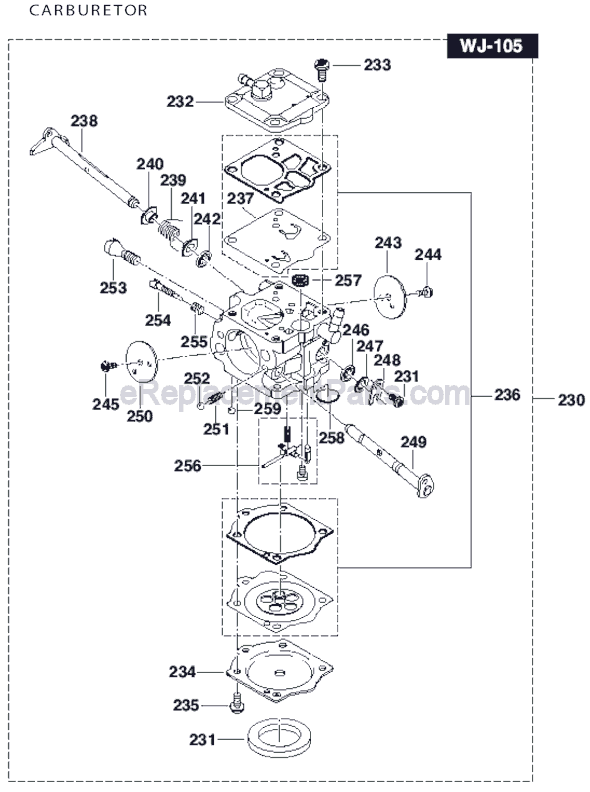 Page D Diagram and Parts List for DPC8112  Makita Concrete Saw