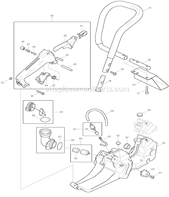 Page B Diagram and Parts List for DPC9500  Makita Concrete Saw