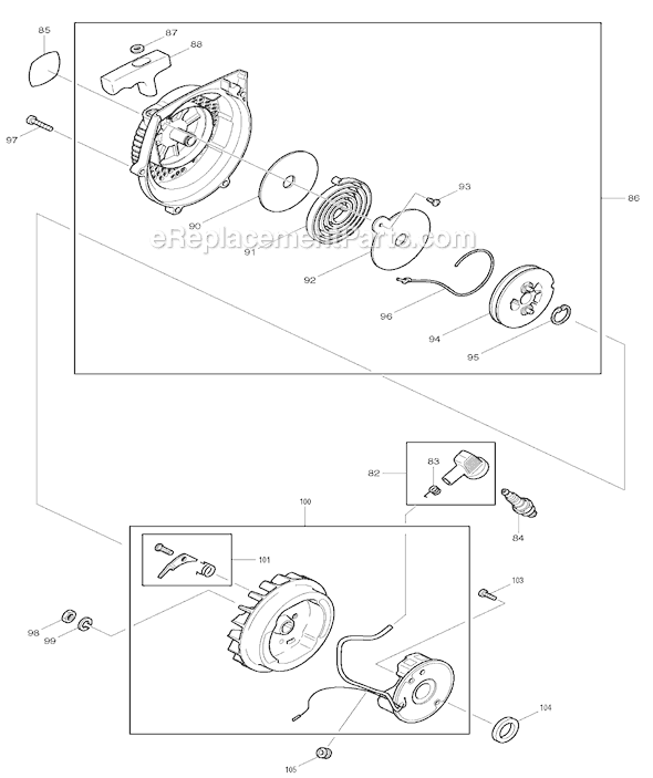 Page C Diagram and Parts List for DPC9501  Makita Concrete Saw