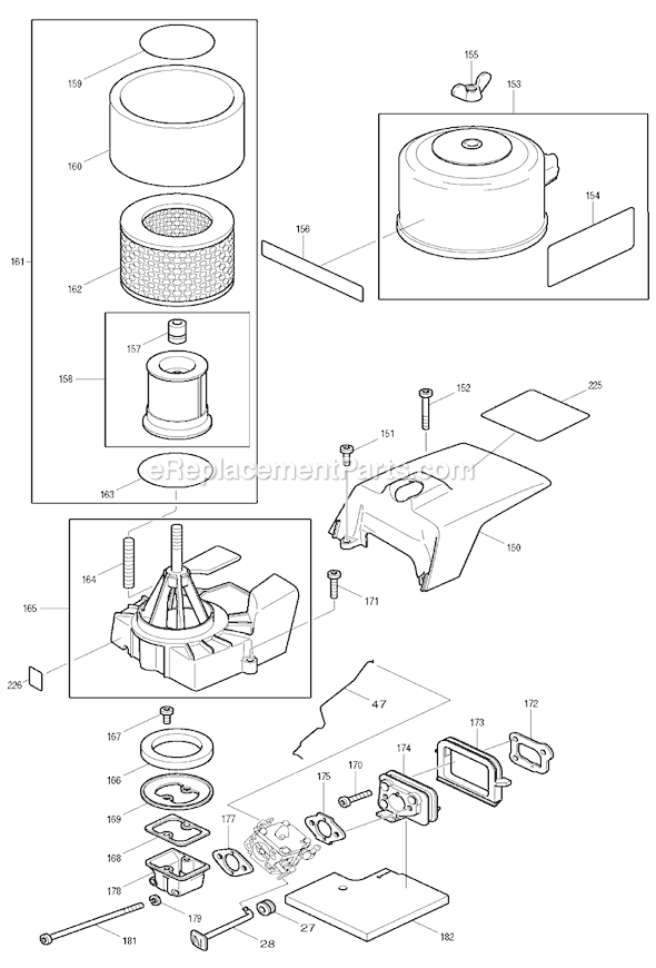 Page E Diagram and Parts List for DPC9501  Makita Concrete Saw