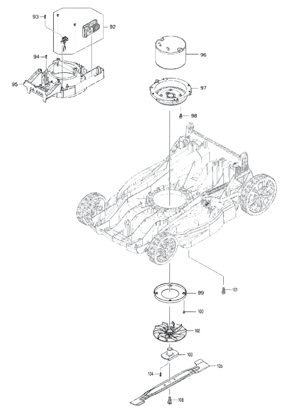 Fig-3 Diagram and Parts List for XML11Z  Makita Lawn Mower