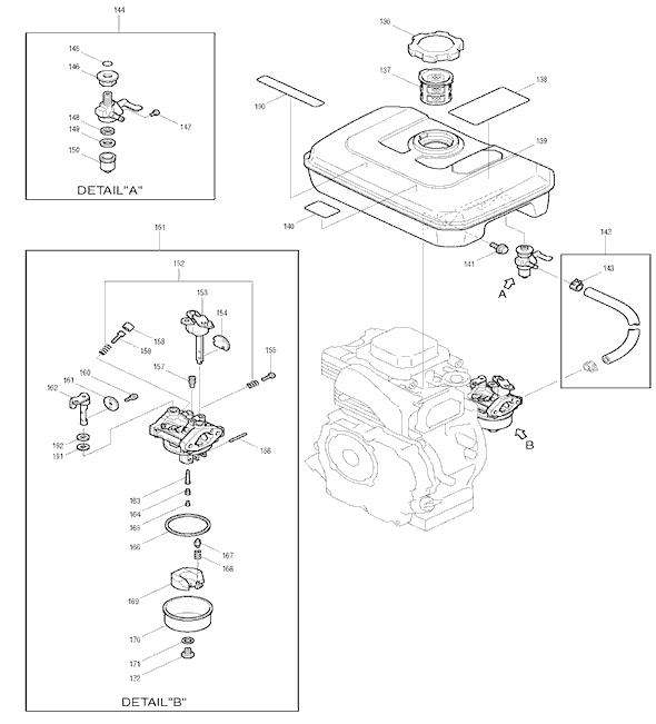 Page F Diagram and Parts List for EW310R  Makita Water Pump