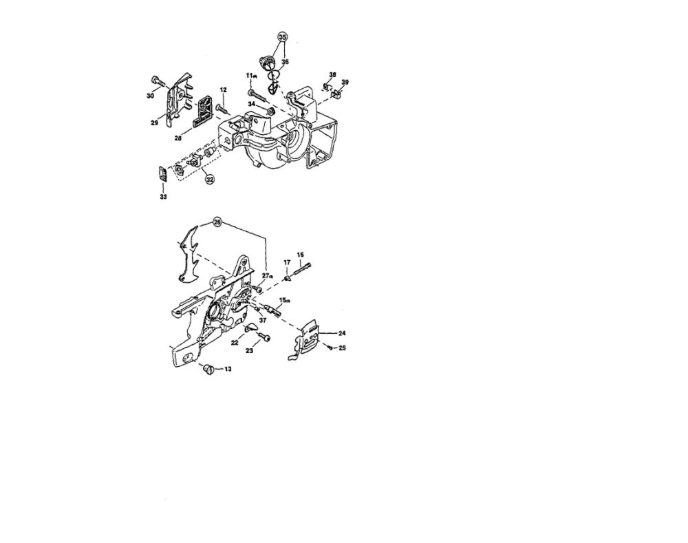 Crankcase 2 Diagram and Parts List for DCS540-18  Makita Chainsaw