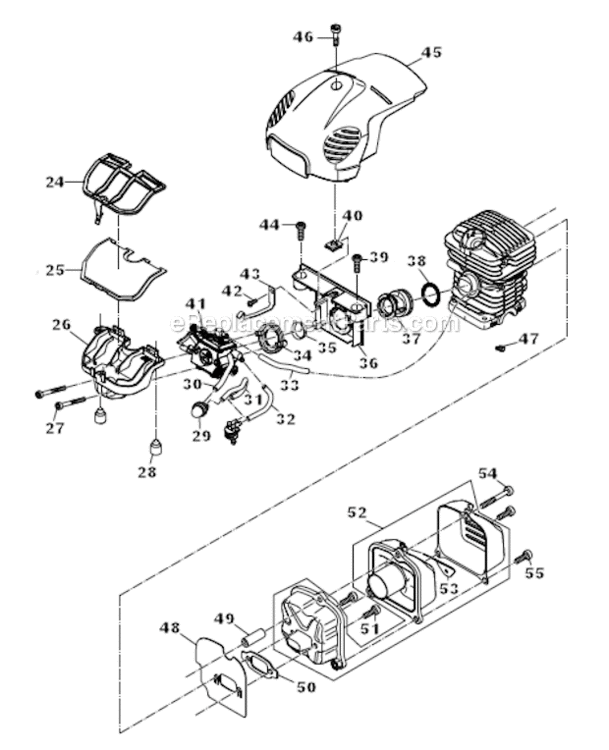 Page B Diagram and Parts List for EA3201S35B  Makita Chainsaw