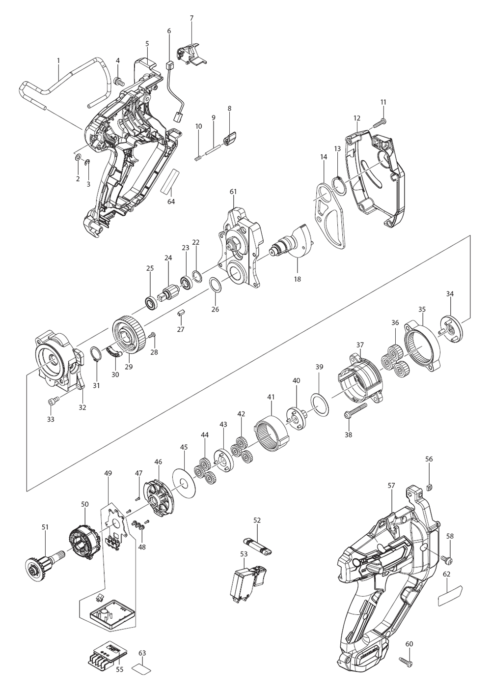 Fig-0 Diagram and Parts List for CS01Z  Makita Pipe Tools