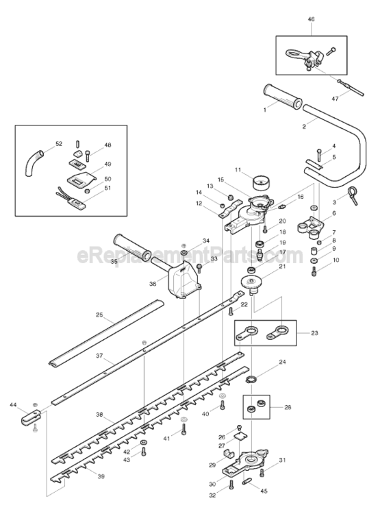 Page A Diagram and Parts List for EH760  Makita Hedge Trimmer