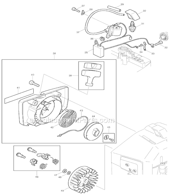 Page B Diagram and Parts List for EHW120  Makita Pressure Washer