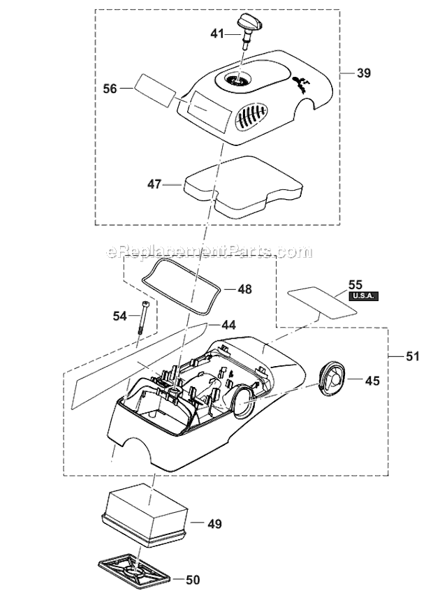 Page B Diagram and Parts List for EK7301  Makita Concrete Saw