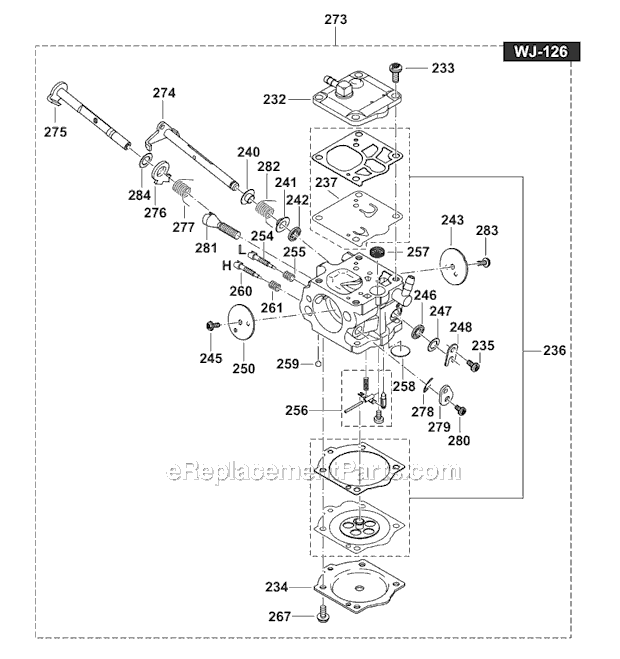 Page D Diagram and Parts List for EK7301  Makita Concrete Saw