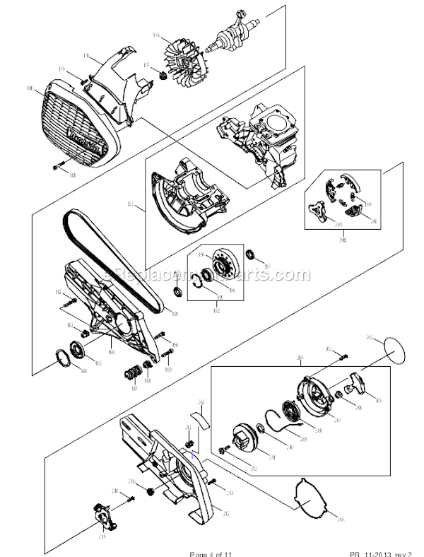 Page D Diagram and Parts List for EK7651H  Makita Chop Saw