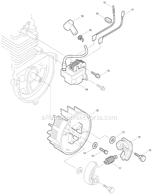 Page K Diagram and Parts List for EM4250  Makita Trimmer