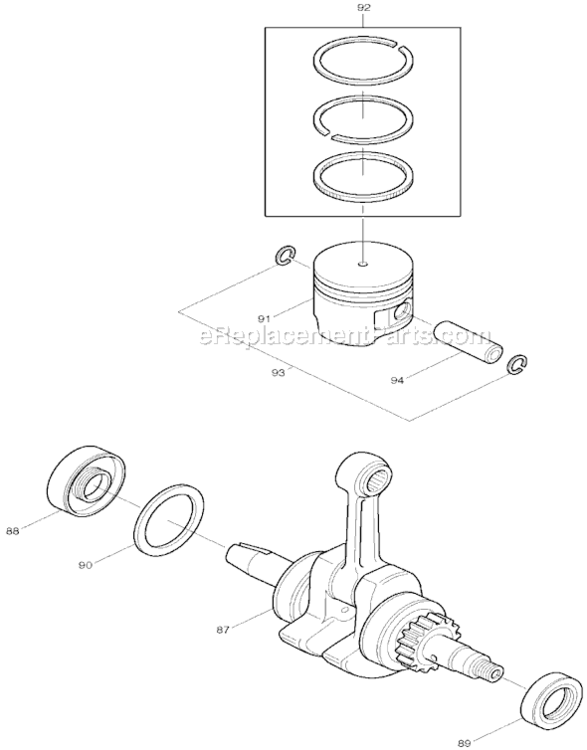 Page D Diagram and Parts List for EM4250  Makita Trimmer