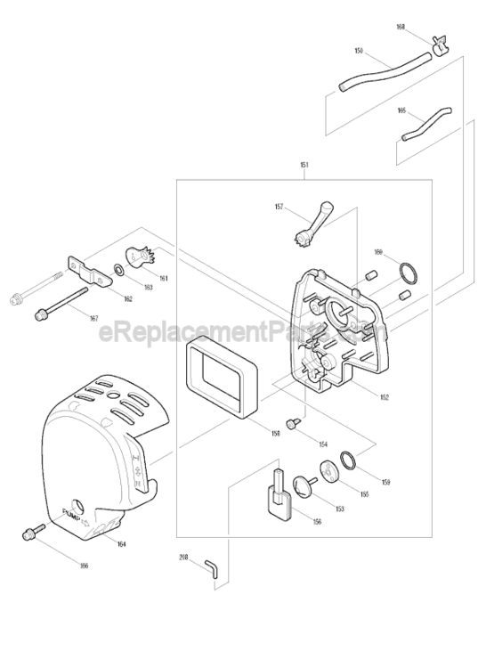 Page H Diagram and Parts List for EM4251  Makita Trimmer