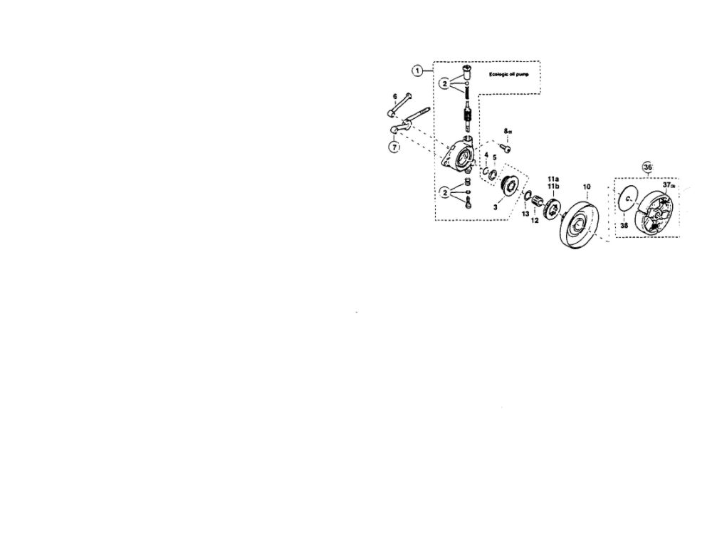 Oil Pump Diagram and Parts List for DCS540-18  Makita Chainsaw
