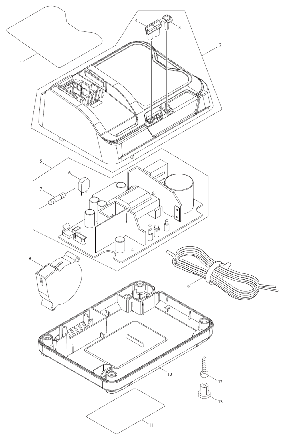 Fig-0 Diagram and Parts List for DC10SB  Makita Charger
