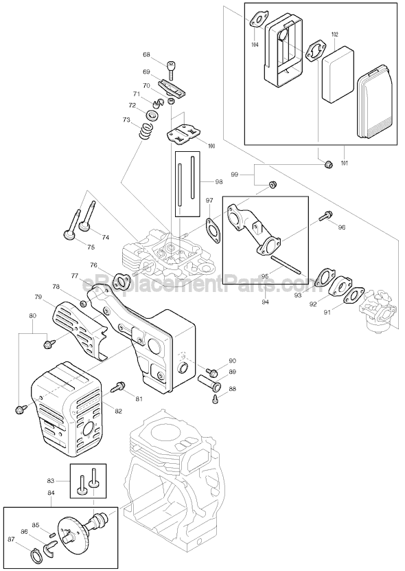 Page D Diagram and Parts List for EW210R  Makita Water Pump
