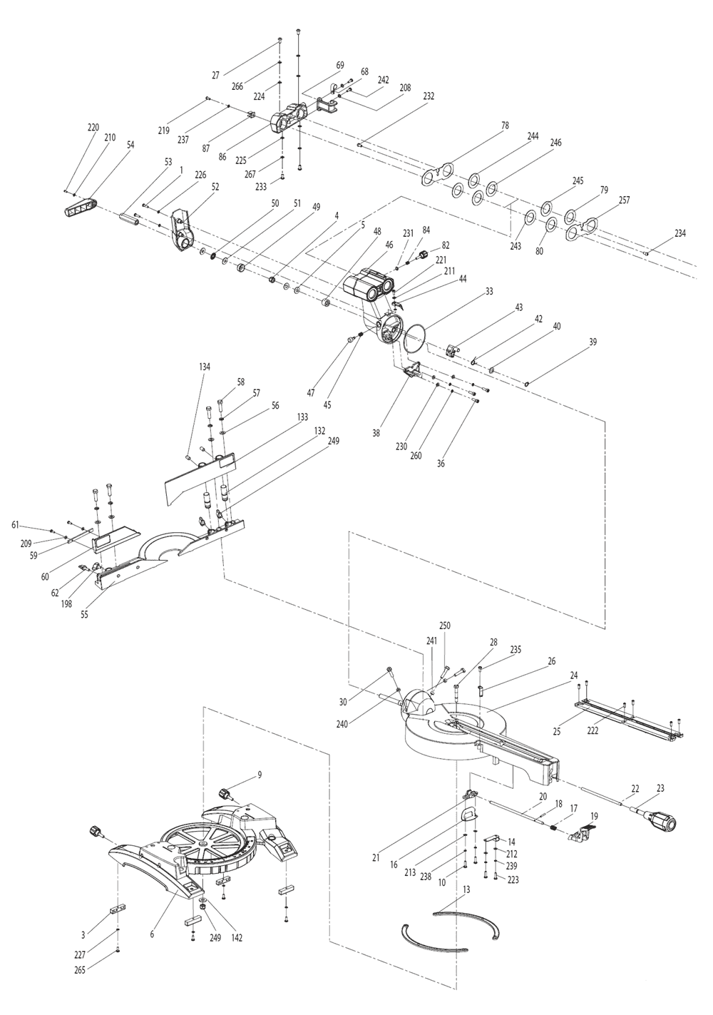 Page 6 Diagram and Parts List for LS1018L  Makita Saw