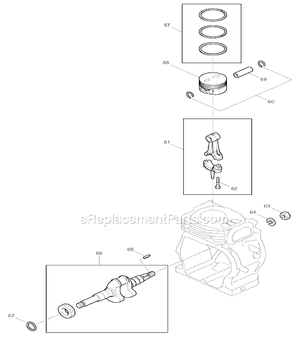 Page C Diagram and Parts List for EW310R  Makita Water Pump