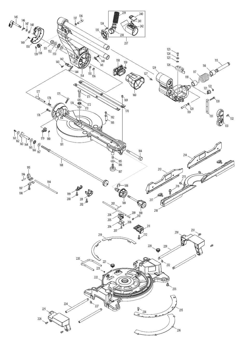 Fig-1 Diagram and Parts List for GSL02Z  Makita Miter Saw