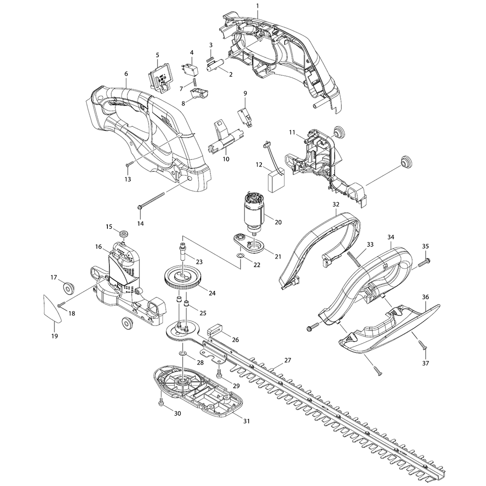 Page 1 Diagram and Parts List for XHU02Z  Makita Trimmer