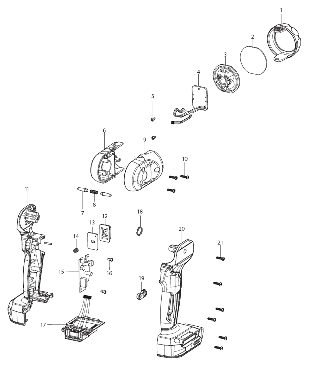 Fig-0 Diagram and Parts List for ML001G  Makita Worklight & Flashlight