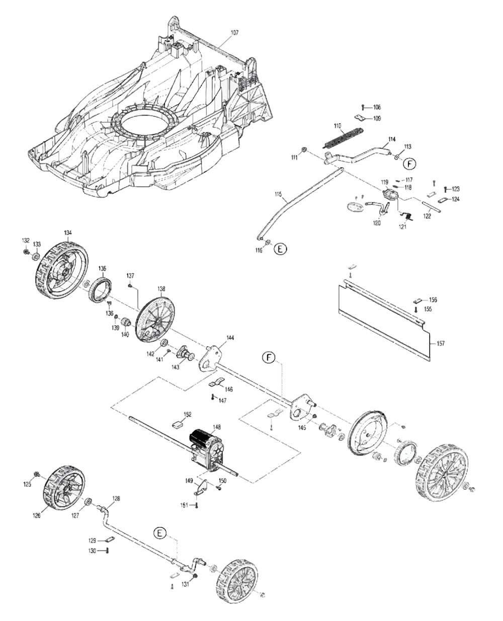 Fig-2 Diagram and Parts List for XML11Z  Makita Lawn Mower