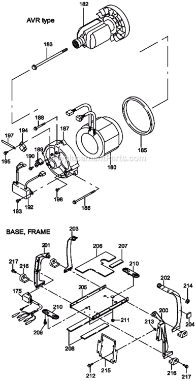 Page H Diagram and Parts List for G1100  Makita Generator