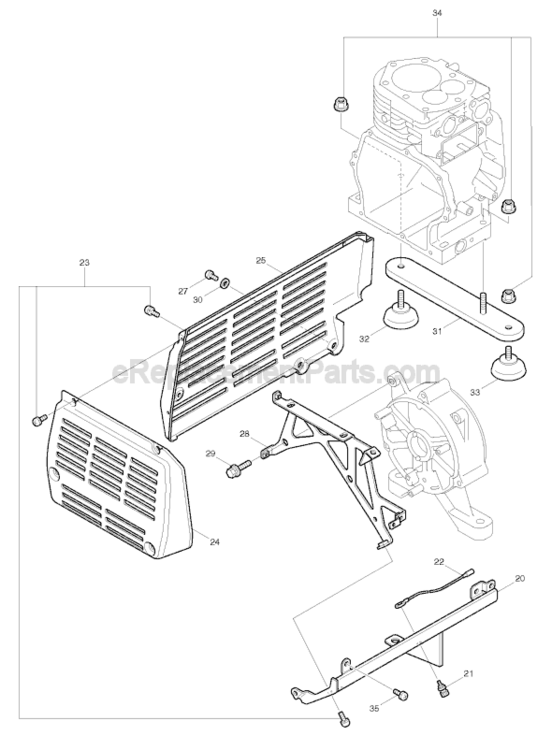 Page B Diagram and Parts List for G1200R  Makita Generator